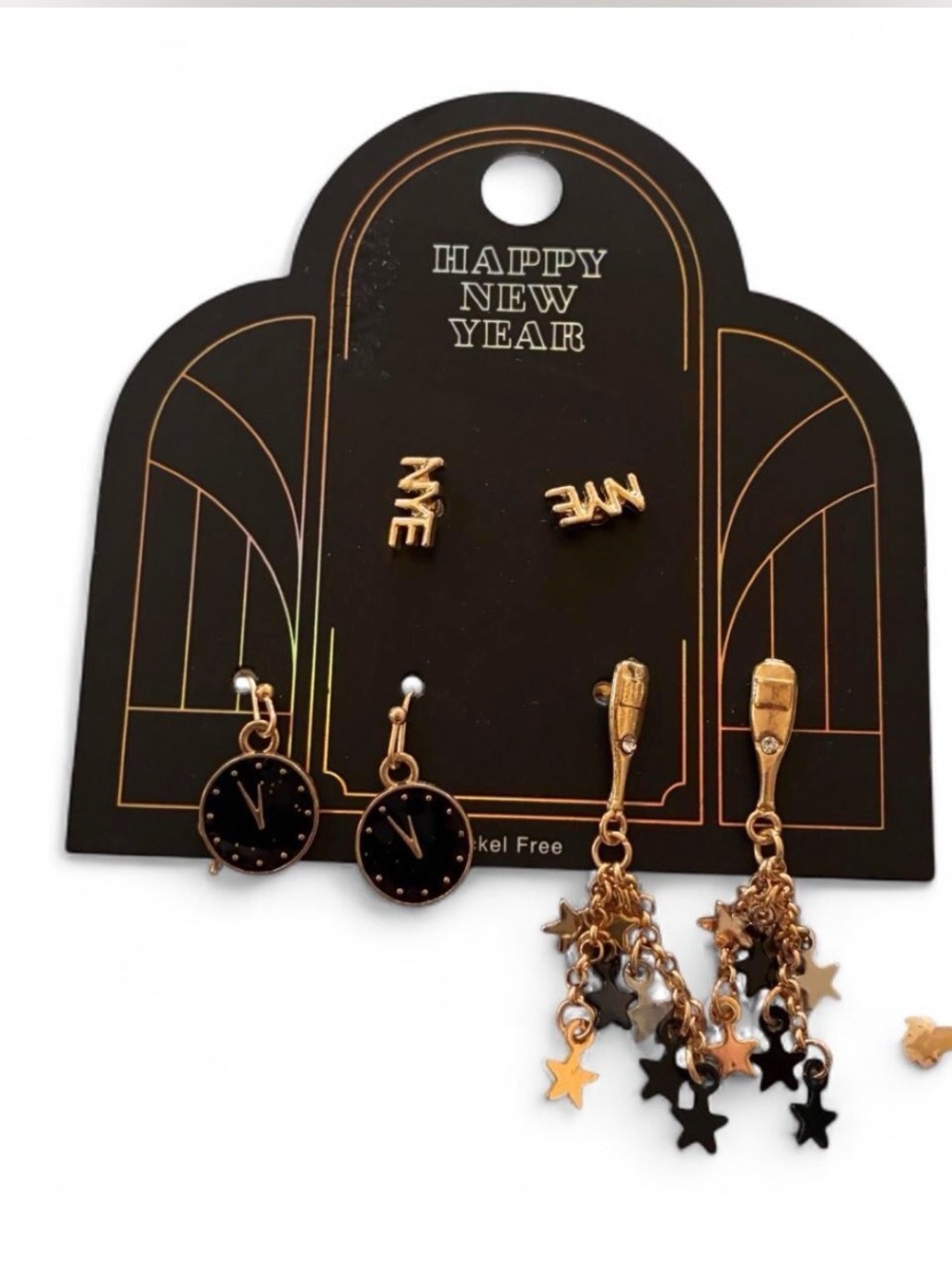 Target Gold Black New Year Earring Set